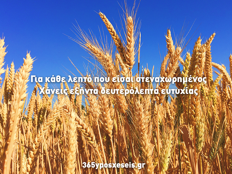 Για κάθε λεπτό που είσαι στεναχωρημένος, χάνεις εξήντα δευτερόλεπτα ευτυχίας.